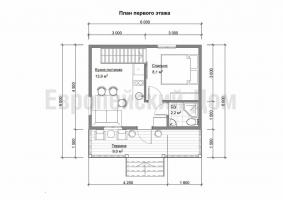 Huvitav kahekorruselise maja 6x6 terrassiga ja panoraamakende